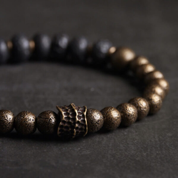Lava Rock Beads Adsorb Negative Energy Copper Bracelet - 图片 2