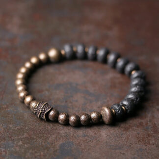 Lava Rock Beads Adsorb Negative Energy Copper Bracelet