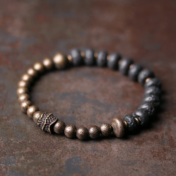 Lava Rock Beads Adsorb Negative Energy Copper Bracelet