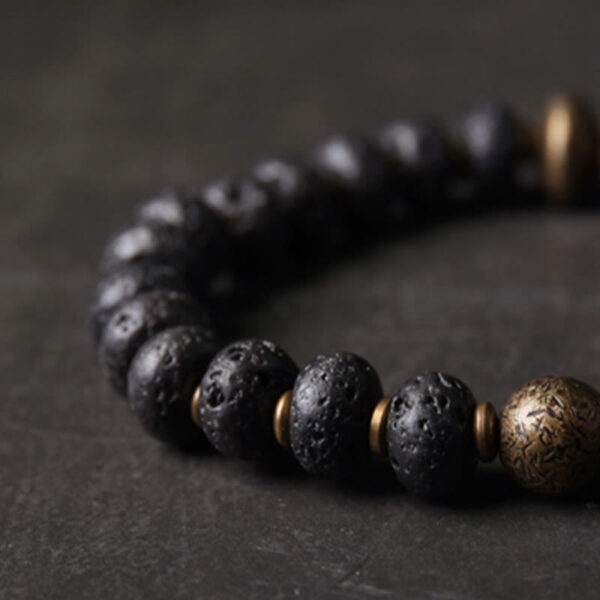 Lava Rock Beads Adsorb Negative Energy Copper Bracelet - 图片 3