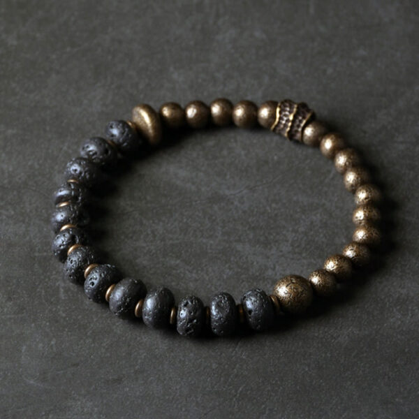 Lava Rock Beads Adsorb Negative Energy Copper Bracelet - 图片 5