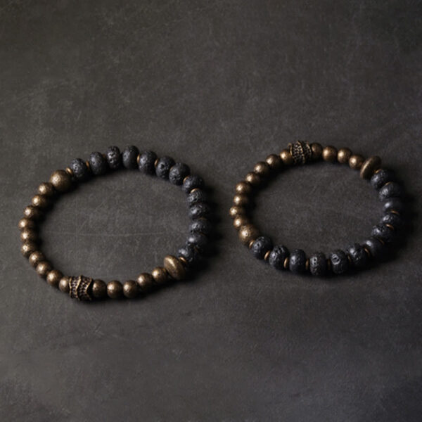 Lava Rock Beads Adsorb Negative Energy Copper Bracelet - 图片 6
