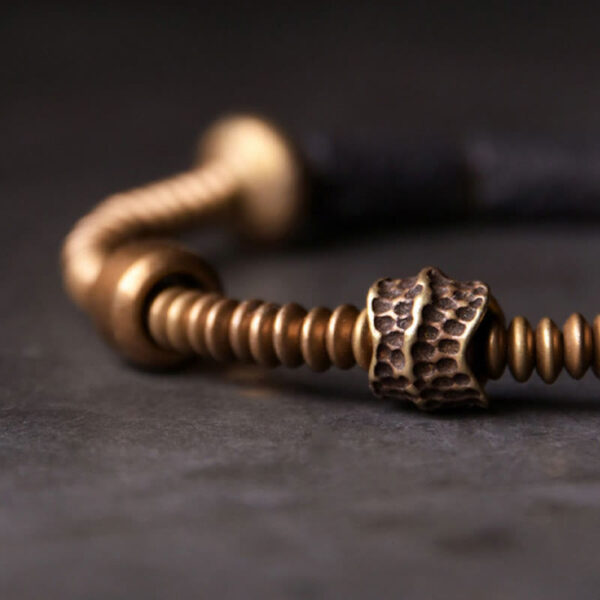 Luck Wealth Black Lava Rock Beads Copper Bracelet - 图片 2