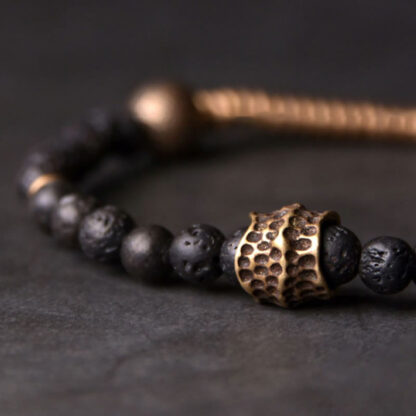 Support Healing Lava Rock Beads Copper Bracelet - 图片 3