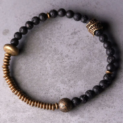 Support Healing Lava Rock Beads Copper Bracelet - 图片 8