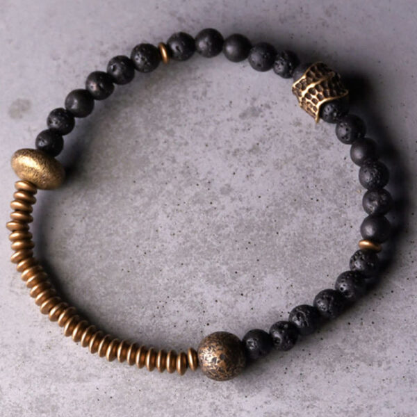 Support Healing Lava Rock Beads Copper Bracelet - 图片 8