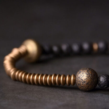 Support Healing Lava Rock Beads Copper Bracelet - 图片 4