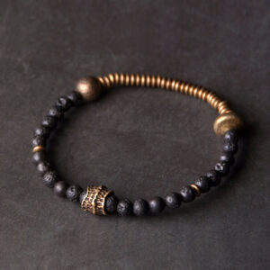 Support Healing Lava Rock Beads Copper Bracelet