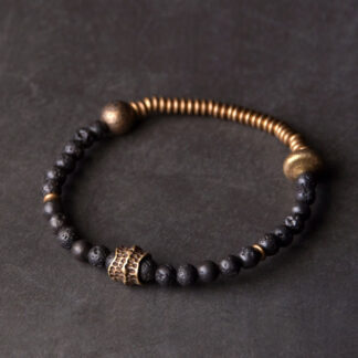 Support Healing Lava Rock Beads Copper Bracelet