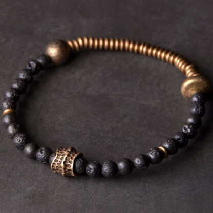 Support Healing Lava Rock Beads Copper Bracelet - 图片 7