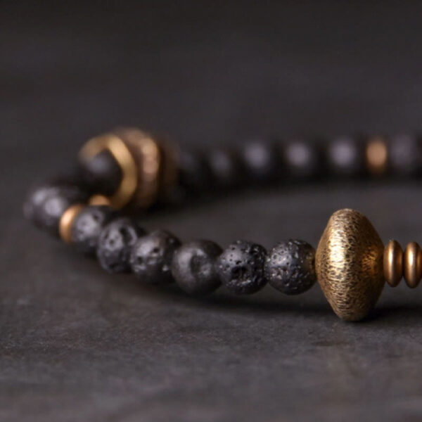 Support Healing Lava Rock Beads Copper Bracelet - 图片 2