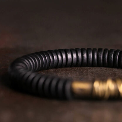 Calm Tibetan Ebony Wood Copper Bracelet - 图片 3
