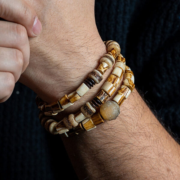 Tibetan Deer Bone Yak Bone Lucky Balance Bracelet - 图片 5
