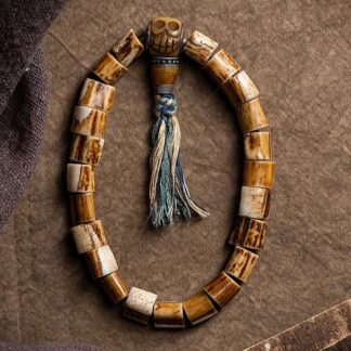 Tibetan Deer Bone Yak Bone Skull Carved Wisdom Bracelet