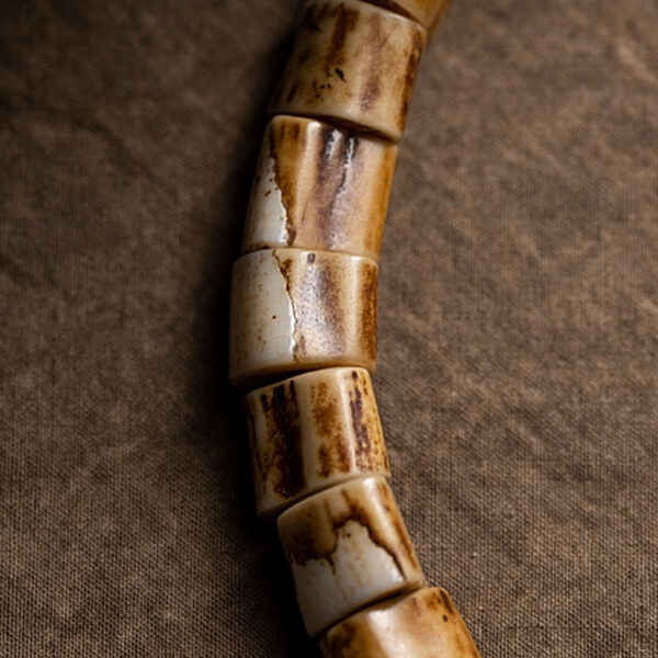 Tibetan Deer Bone Yak Bone Skull Carved Wisdom Bracelet - 图片 3