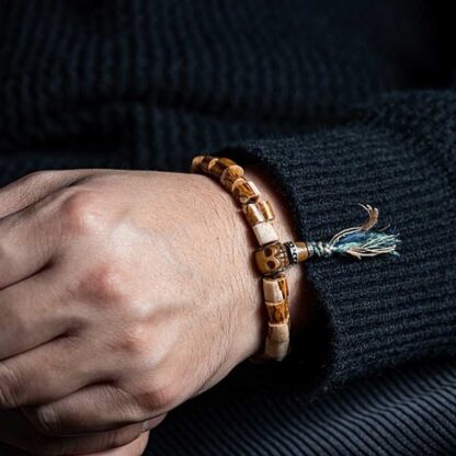 Tibetan Deer Bone Yak Bone Skull Carved Wisdom Bracelet - 图片 10