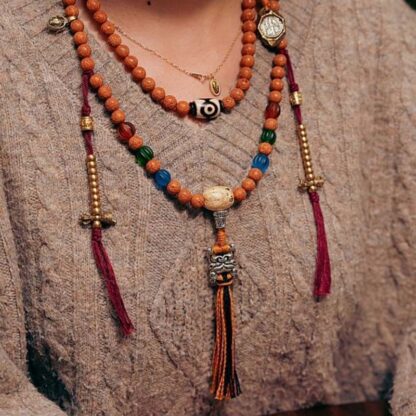 Tibet Bodhi Seed 108 Mala Beads Wisdom Peace Bracelet Necklace - 图片 8