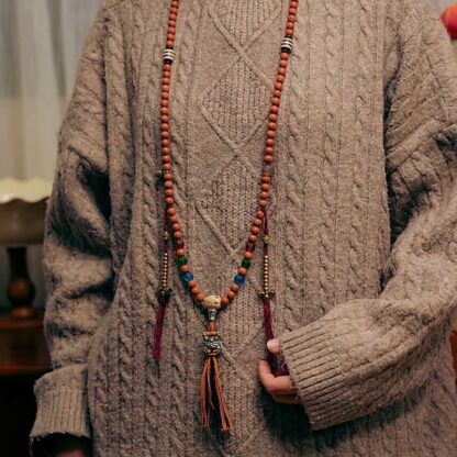 Tibet Bodhi Seed 108 Mala Beads Wisdom Peace Bracelet Necklace - 图片 9
