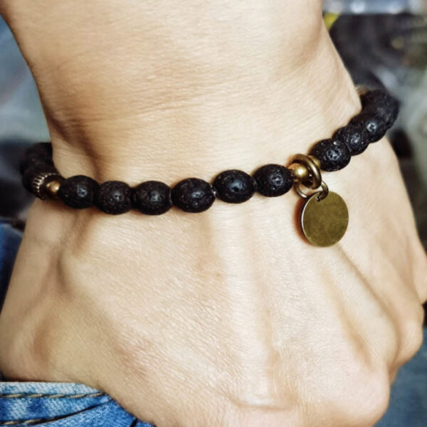 Natural Lava Rock Beads Calm Support Healing Bracelet - 图片 6