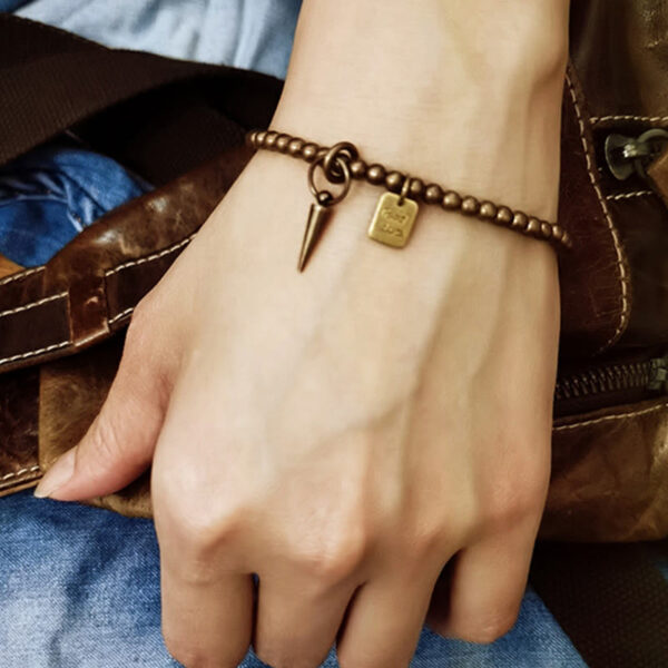 Vintage Copper Brass Beads Fortune Balance Bracelet - 图片 9