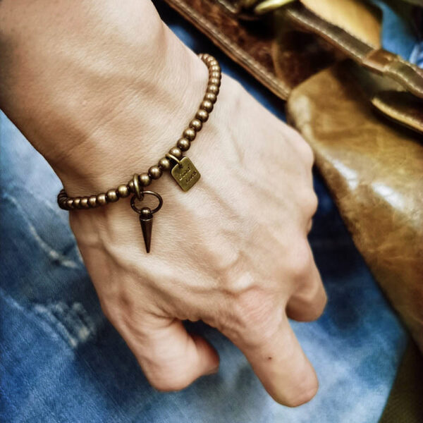 Vintage Copper Brass Beads Fortune Balance Bracelet - 图片 5