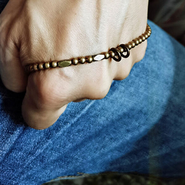 Wealth Self Care Copper Brass Beads Design Couple Bracelet - 图片 9