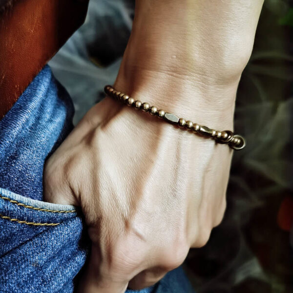 Wealth Self Care Copper Brass Beads Design Couple Bracelet - 图片 5
