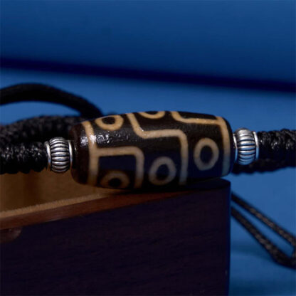 Tibetan Nine-Eye Dzi Bead Three-eyed Dzi Bead Wealth Protection Rope Bracelet - 图片 6