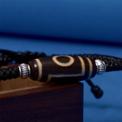 Tibetan Nine-Eye Dzi Bead Three-eyed Dzi Bead Wealth Protection Rope Bracelet - 图片 11