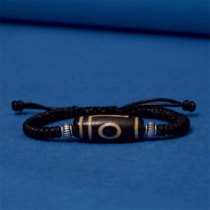 Tibetan Nine-Eye Dzi Bead Three-eyed Dzi Bead Wealth Protection Rope Bracelet - 图片 12