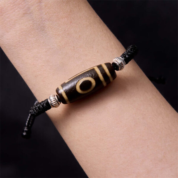 Tibetan Nine-Eye Dzi Bead Three-eyed Dzi Bead Wealth Protection Rope Bracelet - 图片 10