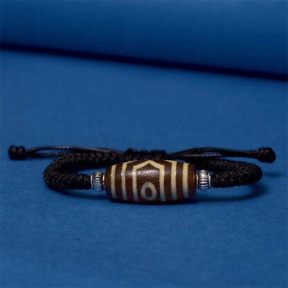 Tibetan Nine-Eye Dzi Bead Three-eyed Dzi Bead Wealth Protection Rope Bracelet - 图片 18