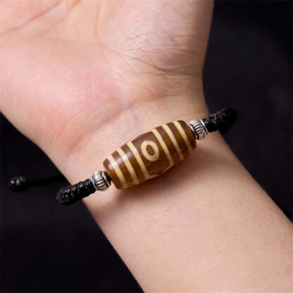 Tibetan Nine-Eye Dzi Bead Three-eyed Dzi Bead Wealth Protection Rope Bracelet - 图片 17