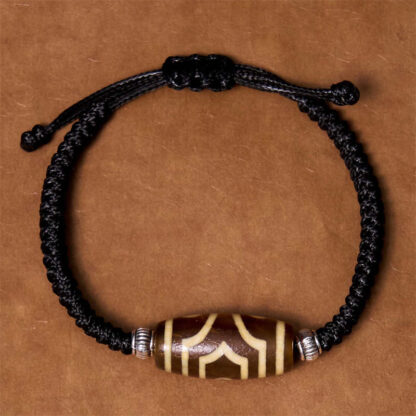 Tibetan Nine-Eye Dzi Bead Three-eyed Dzi Bead Wealth Protection Rope Bracelet - 图片 16