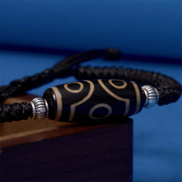 Tibetan Nine-Eye Dzi Bead Three-eyed Dzi Bead Wealth Protection Rope Bracelet - 图片 23