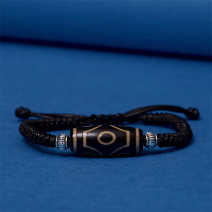 Tibetan Nine-Eye Dzi Bead Three-eyed Dzi Bead Wealth Protection Rope Bracelet - 图片 24