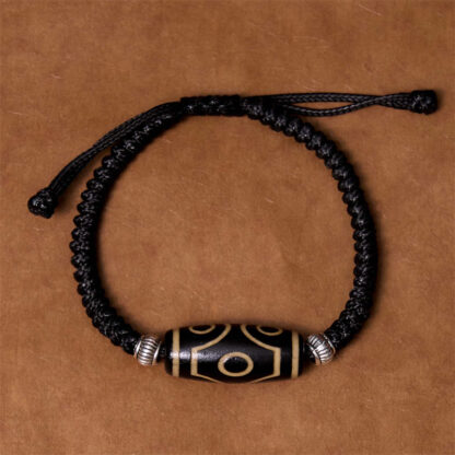 Tibetan Nine-Eye Dzi Bead Three-eyed Dzi Bead Wealth Protection Rope Bracelet - 图片 21