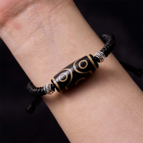 Tibetan Nine-Eye Dzi Bead Three-eyed Dzi Bead Wealth Protection Rope Bracelet - 图片 22