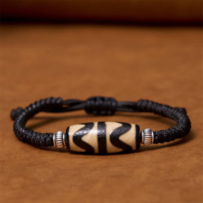 Tibetan Nine-Eye Dzi Bead Three-eyed Dzi Bead Wealth Protection Rope Bracelet - 图片 25