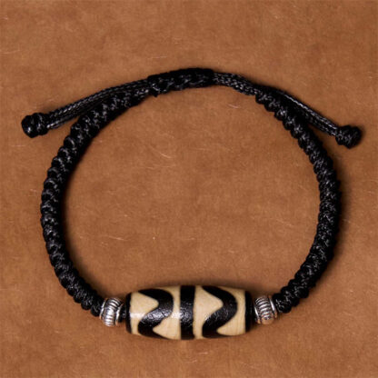 Tibetan Nine-Eye Dzi Bead Three-eyed Dzi Bead Wealth Protection Rope Bracelet - 图片 28