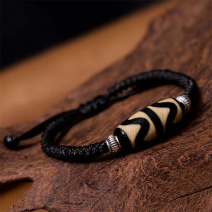 Tibetan Nine-Eye Dzi Bead Three-eyed Dzi Bead Wealth Protection Rope Bracelet - 图片 26