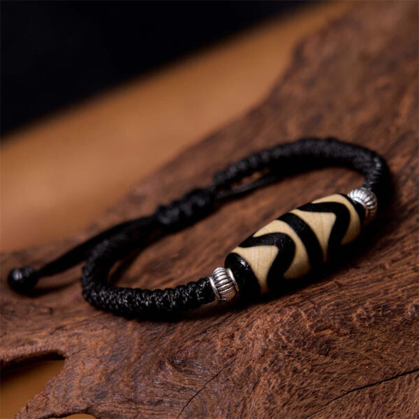 Tibetan Nine-Eye Dzi Bead Three-eyed Dzi Bead Wealth Protection Rope Bracelet - 图片 26