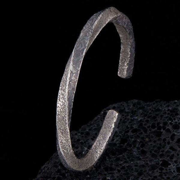 Retro 999 Sterling Silver Möbius Loop Eternal Love Cuff Bracelet Bangle - 图片 2