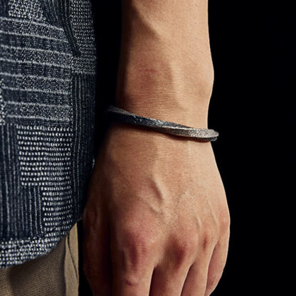 Retro 999 Sterling Silver Möbius Loop Eternal Love Cuff Bracelet Bangle - 图片 8