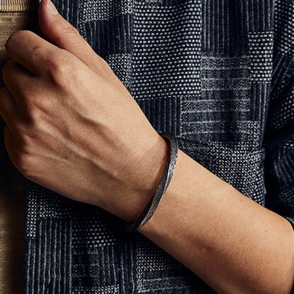 Retro 999 Sterling Silver Möbius Loop Eternal Love Cuff Bracelet Bangle - 图片 5