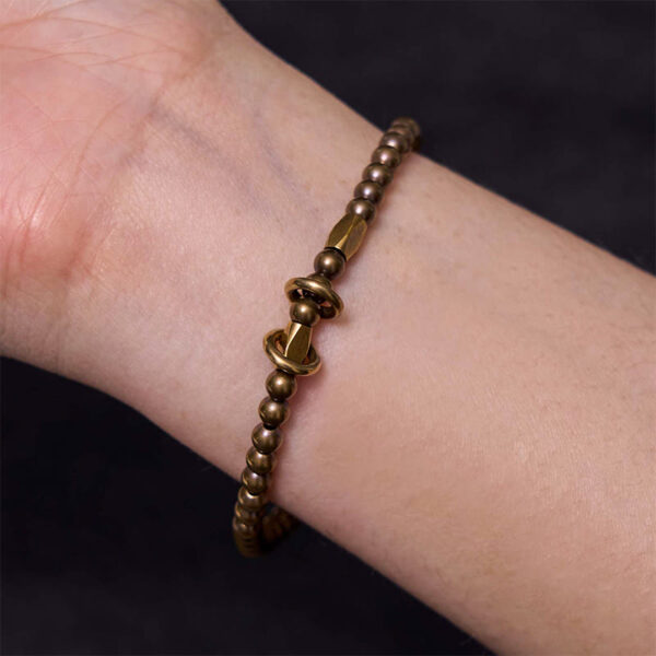 Wealth Self Care Copper Brass Beads Design Couple Bracelet - 图片 7
