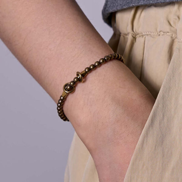 Wealth Self Care Copper Brass Beads Design Couple Bracelet - 图片 6