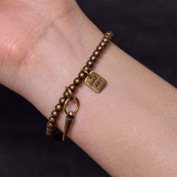 Vintage Copper Brass Beads Fortune Balance Bracelet - 图片 8
