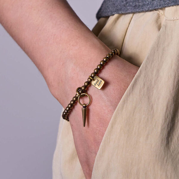 Vintage Copper Brass Beads Fortune Balance Bracelet - 图片 6