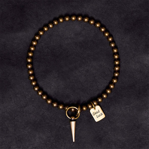 Vintage Copper Brass Beads Fortune Balance Bracelet - 图片 2